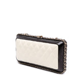 Bicolor Quilted Lambskin Chain Around Clutch